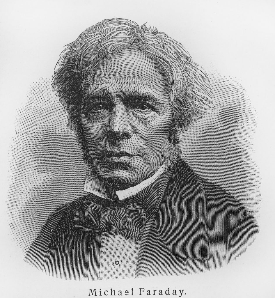 Black and white portrait of Michael Faraday