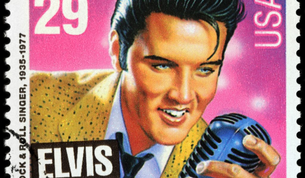 elvis face on a stamp