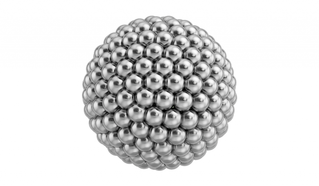Abstract sphere consist of steel balls