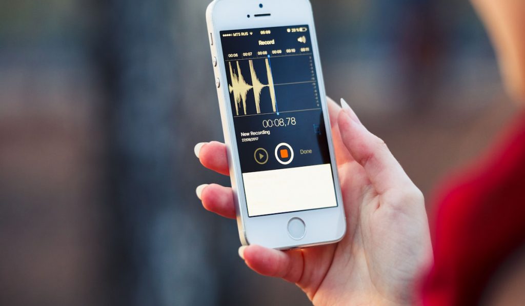 Voice recording app on Apple iphone 